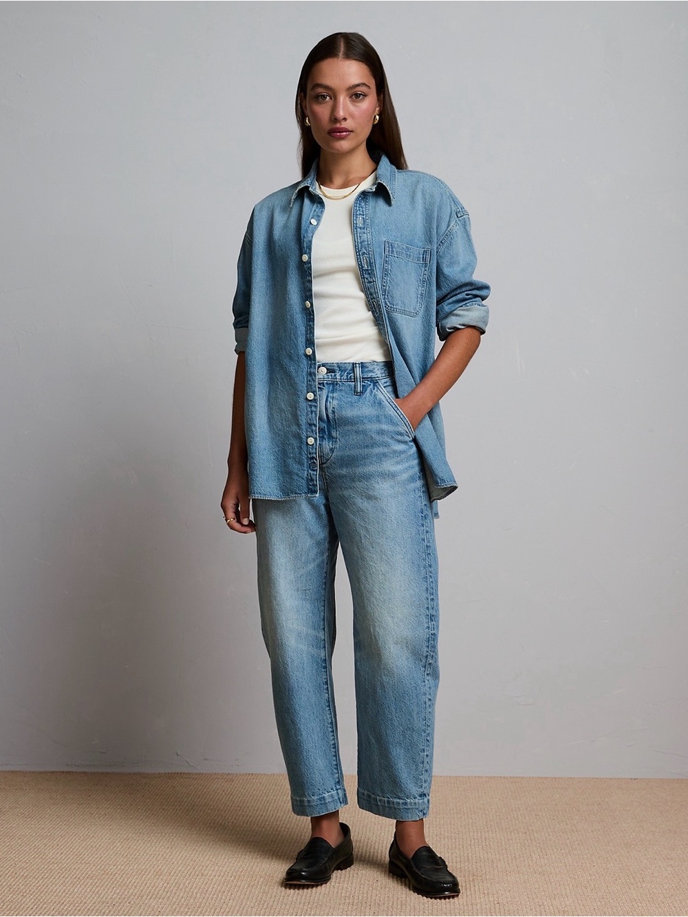 American Eagle Outfitters Light Blue Wide Leg High-Rise Jeans